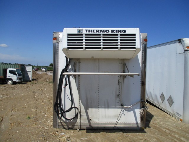 24 ft. ThermoKing RDII SR reefer on Commercial Babcock refrigerated aluminum truck body / box, roll up rear door, inside width 93 inches, inside height 93 inches, rear door opening 83 inches, aluminum ribbed floor, Kemlite walls, 1 row of E track, crash plate, 2 dome lights.